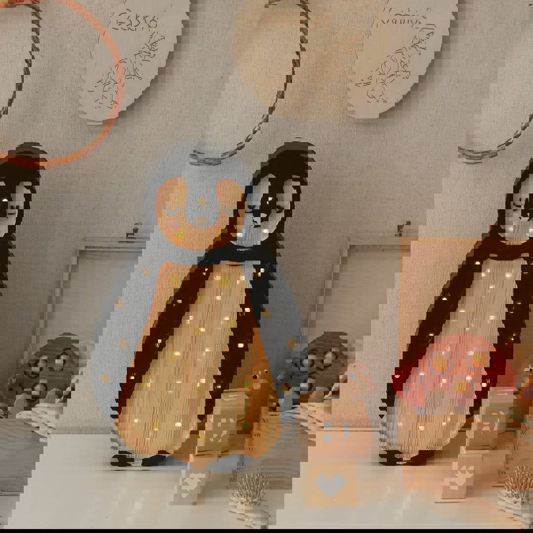 Nachtlampe Baby Pinguin Wood #2