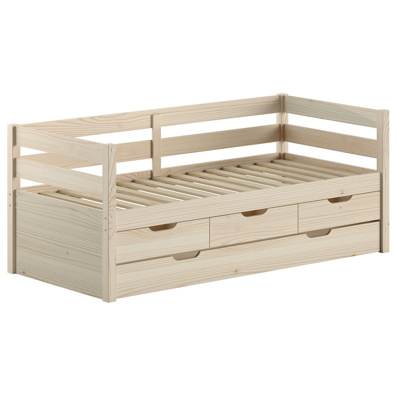Kojenbett Margrit inkl. Schubladen und Ausziehkasten Natur