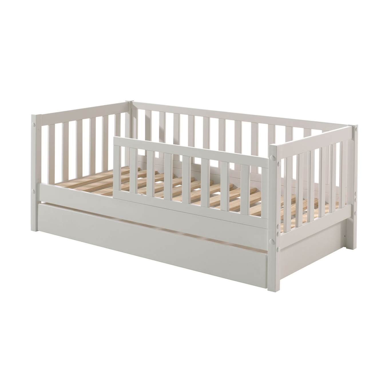 Juniorbett Peuterbed 70 x 140 cm inkl. Ausziehkasten Weiss