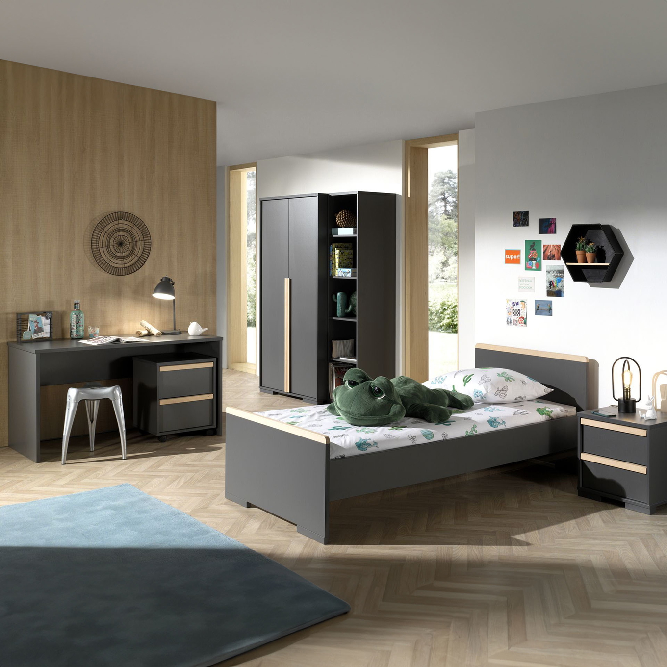 Kinderzimmer London 6-teilig Set Anthrazit, 2 #2