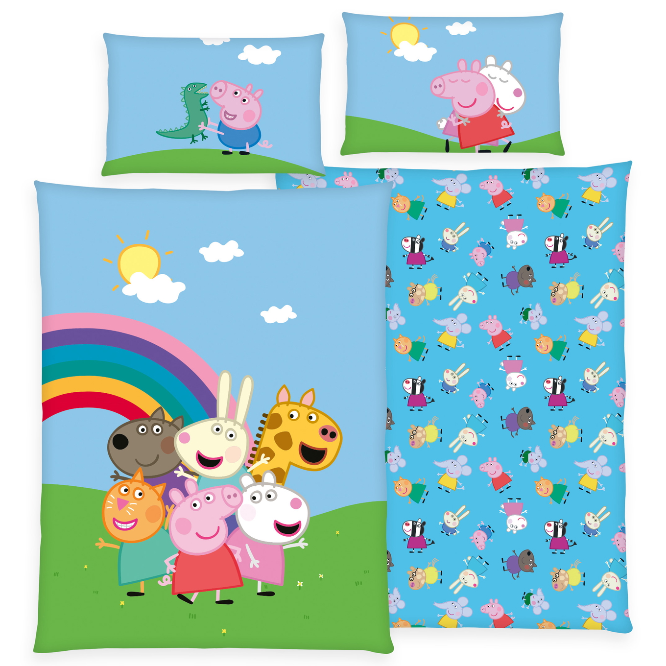 Bettwäsche Peppa Pig Regenbogen