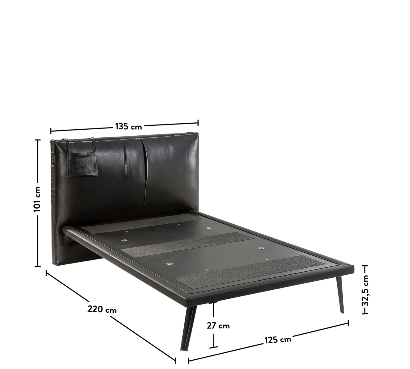 Bett Dark Metal Standard, 120 x 200 cm 4