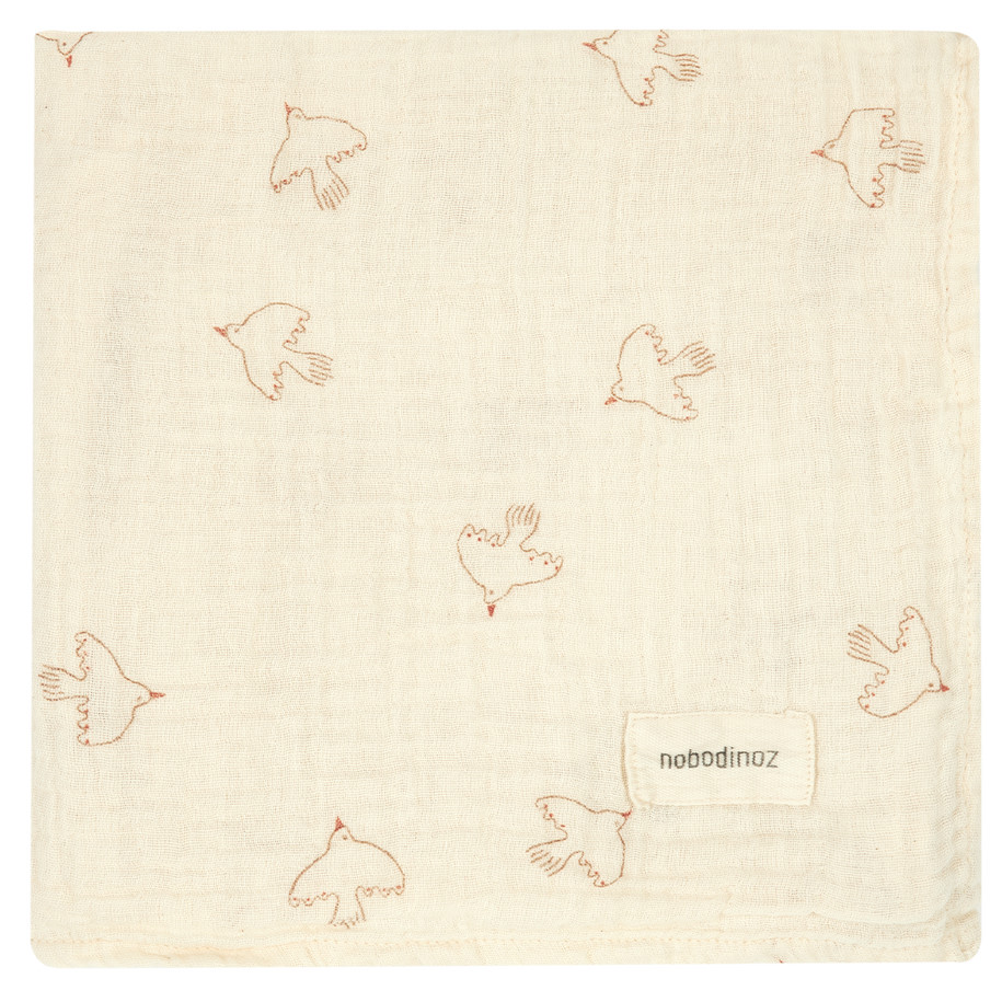 Spucktuch Wabi Sabi Brown Hoshi Birds 4