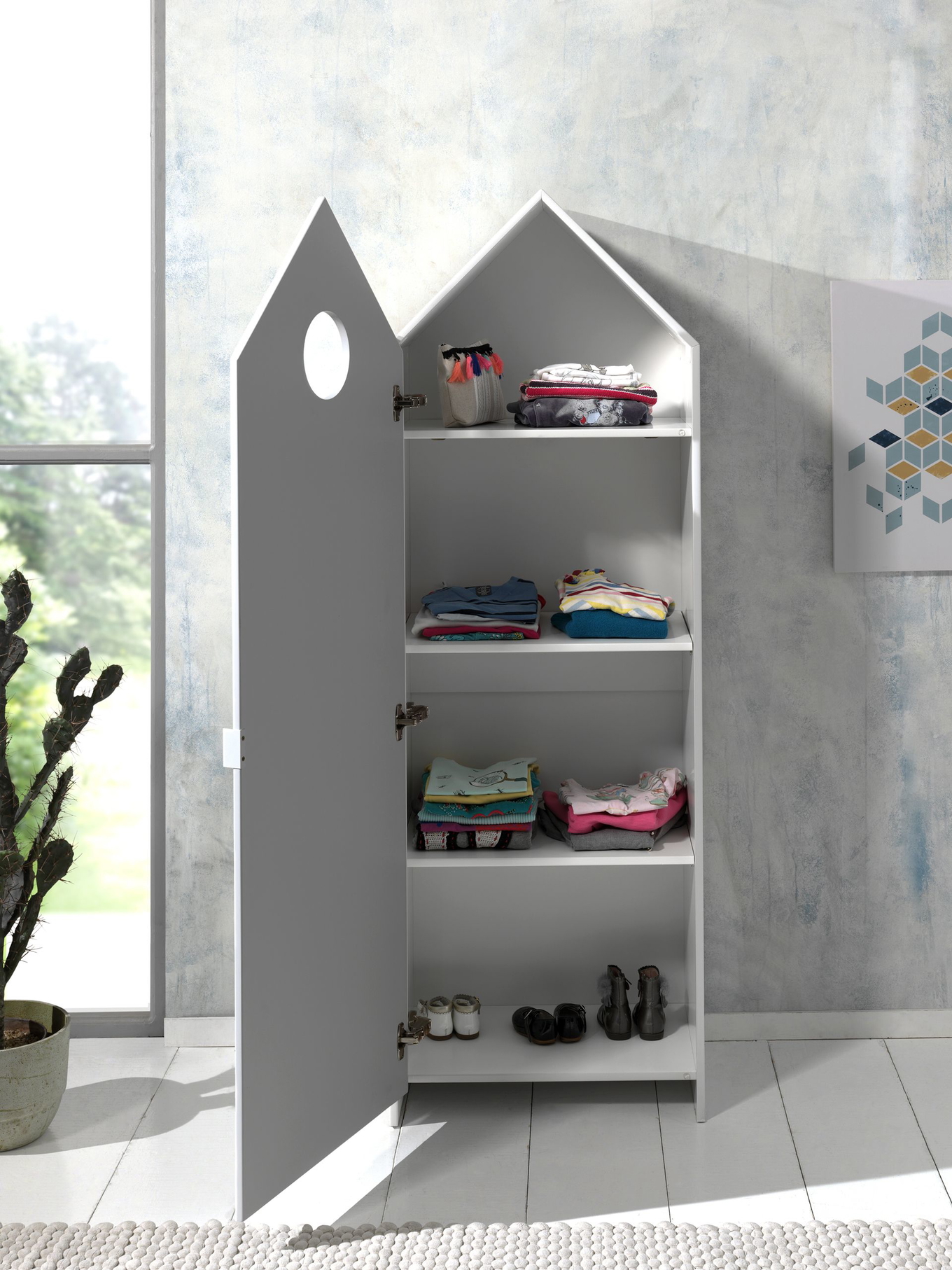 Regalschrank Casami 3-teilig Set Weiss, Pink 7