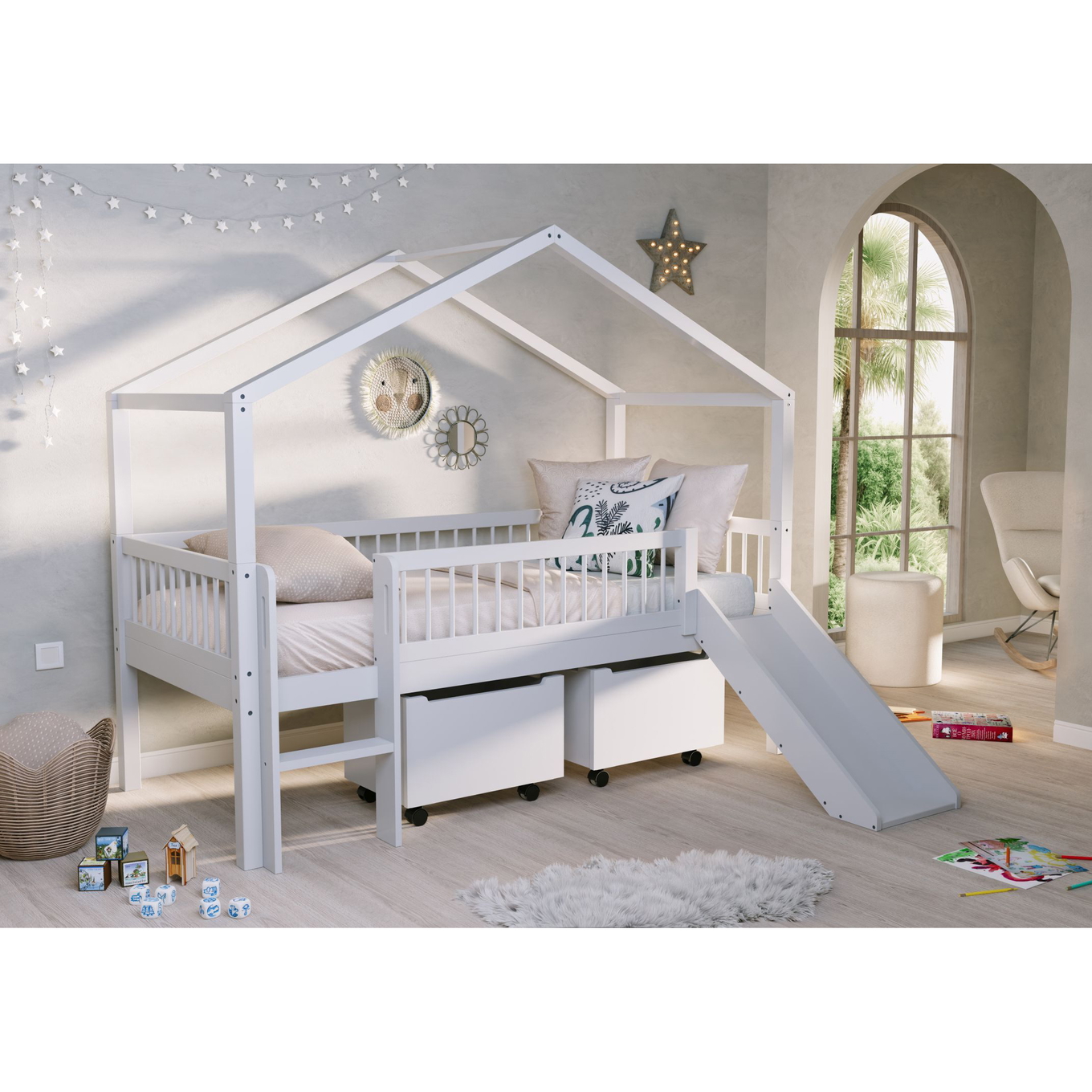 Hausbett Forrest mit Rutsche 3-teilig Set #2