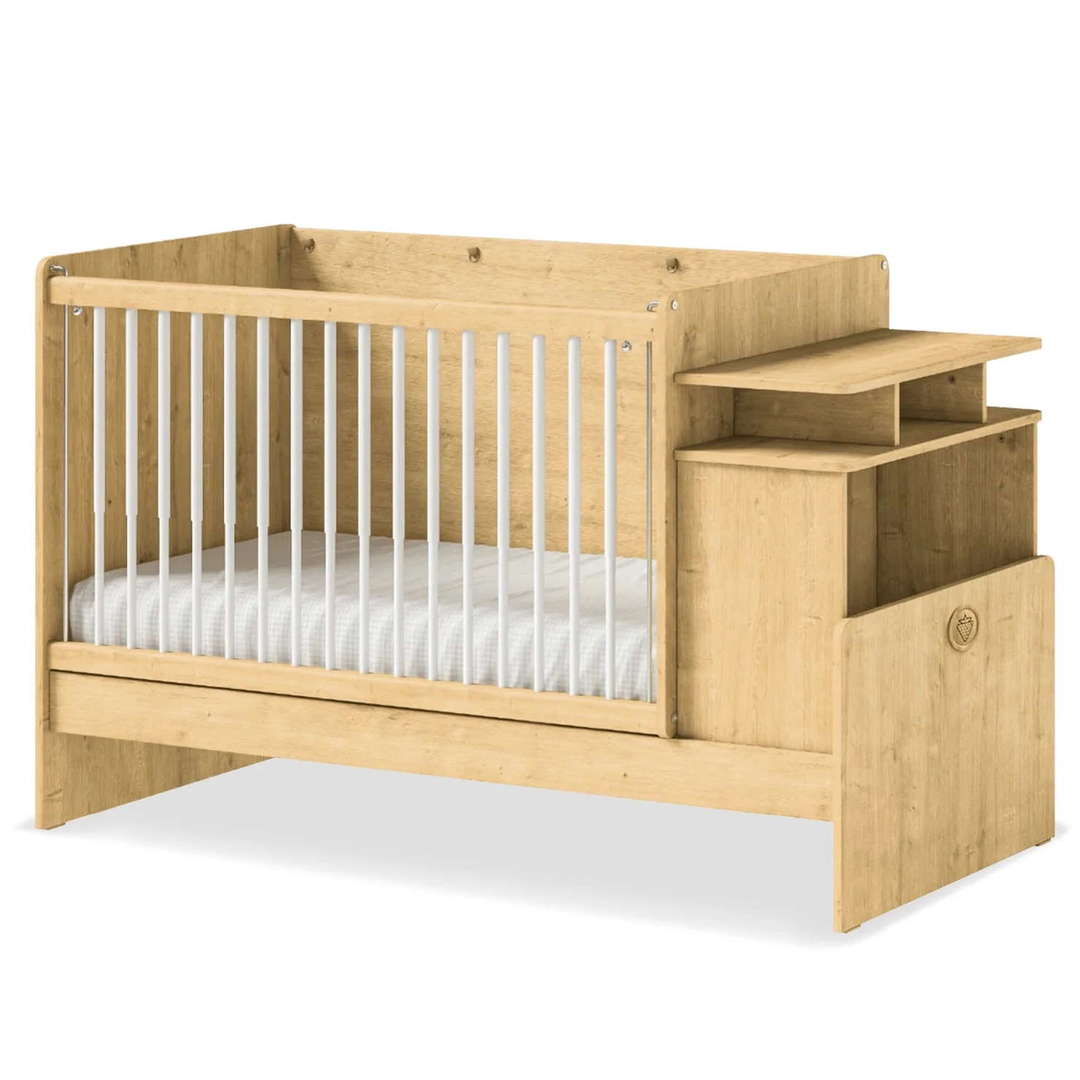 Babybett Mocha Umbaubar mit Ablage