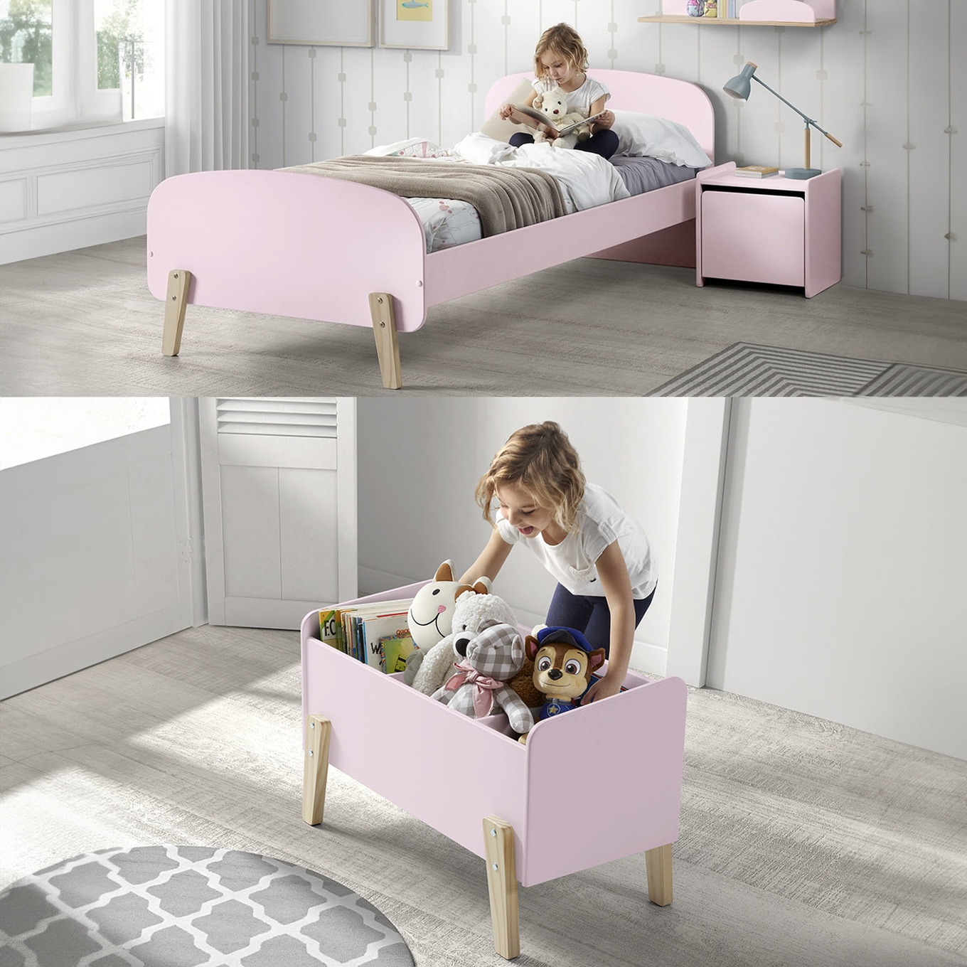 Kinderzimmer Kiddy 3-teilig Set Rosa #2