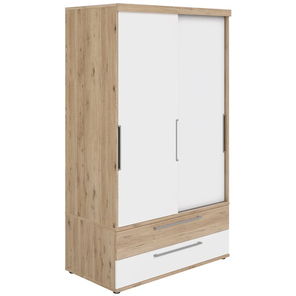 Kleiderschrank Fionn mit Schiebetüren Schmal Front Eiche