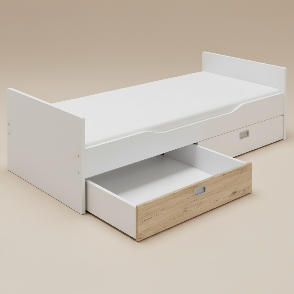 Bettschublade 1/2 Eiche für Paidi Betten #2