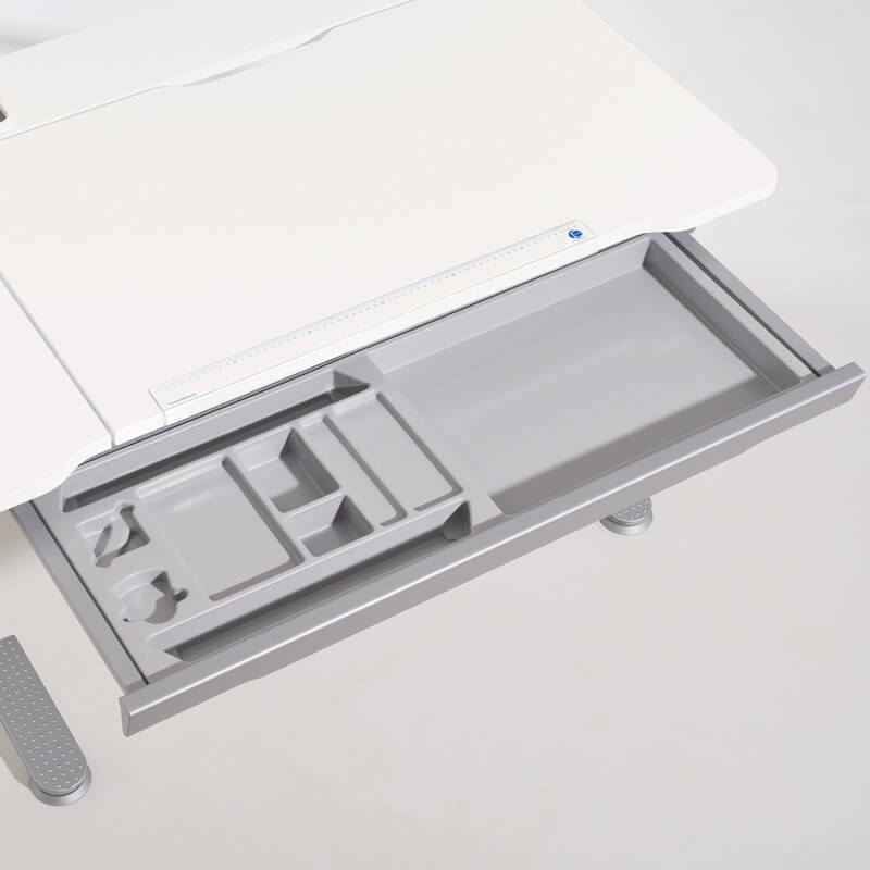 Schreibtisch Jaro Weiss für Rechtshänder 9