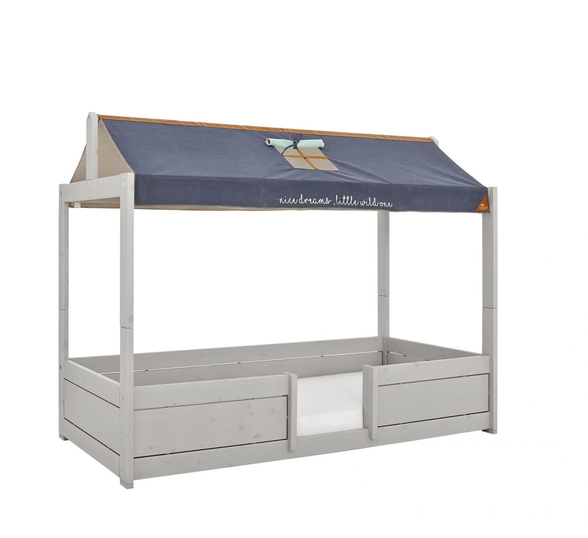 4 in 1 Bett mit Dachkonstruktion Deluxe Lattenrost, Weiss lasiert 4