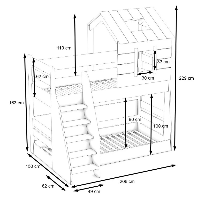 Etagenbett My House Pink 7