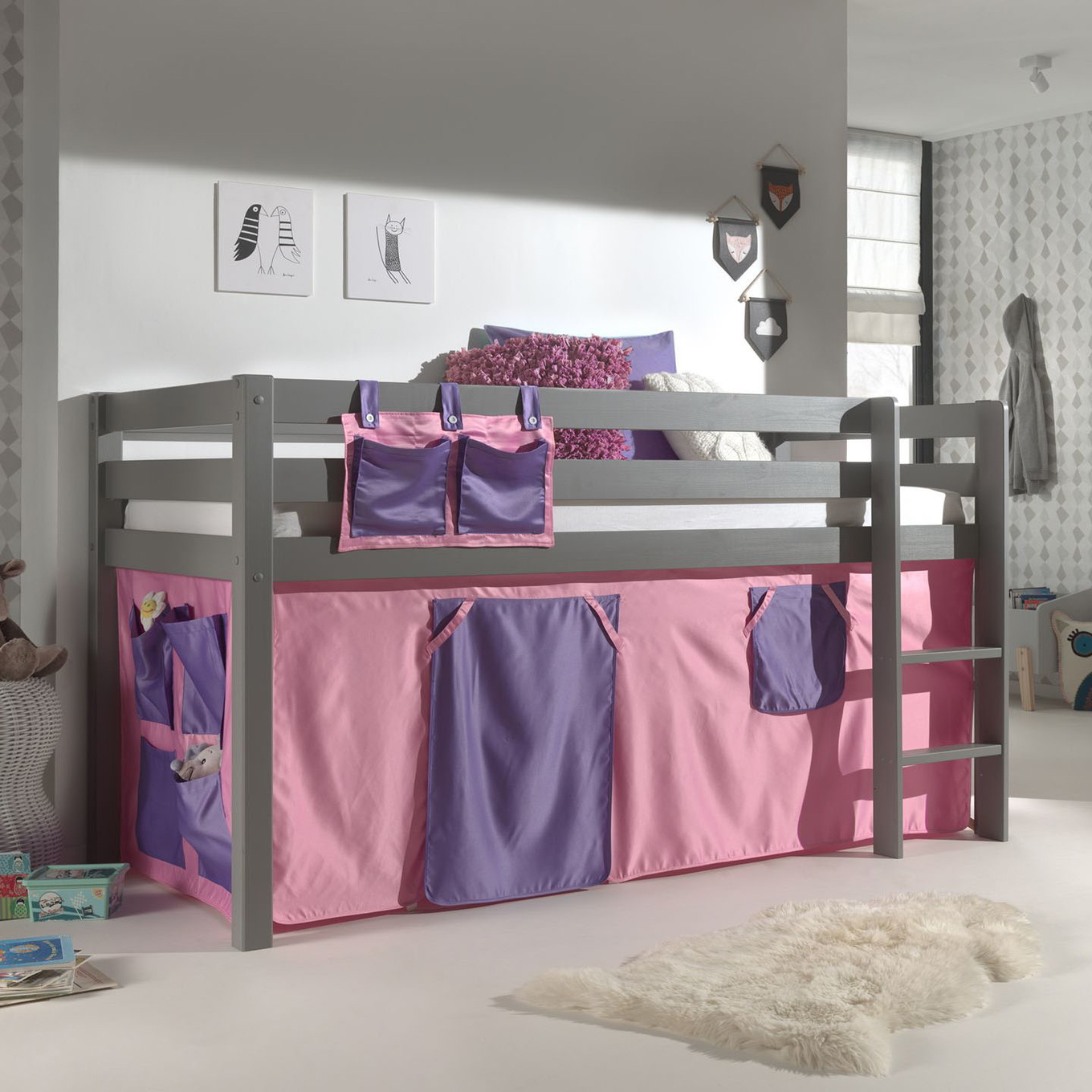 Halbhohes Bett Bella Grau #2