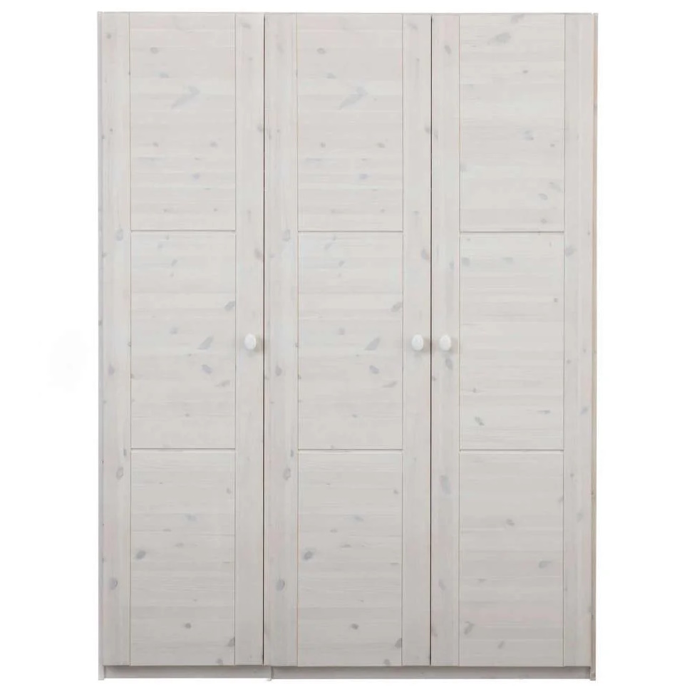 Kleiderschrank Lifetime Weiss lasiert, 3-türig