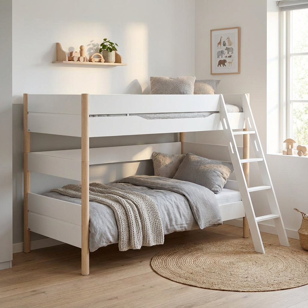 Mittelhohes Bett Ylvie Birke, mit Schrägleiter, 90 x 200 cm #2