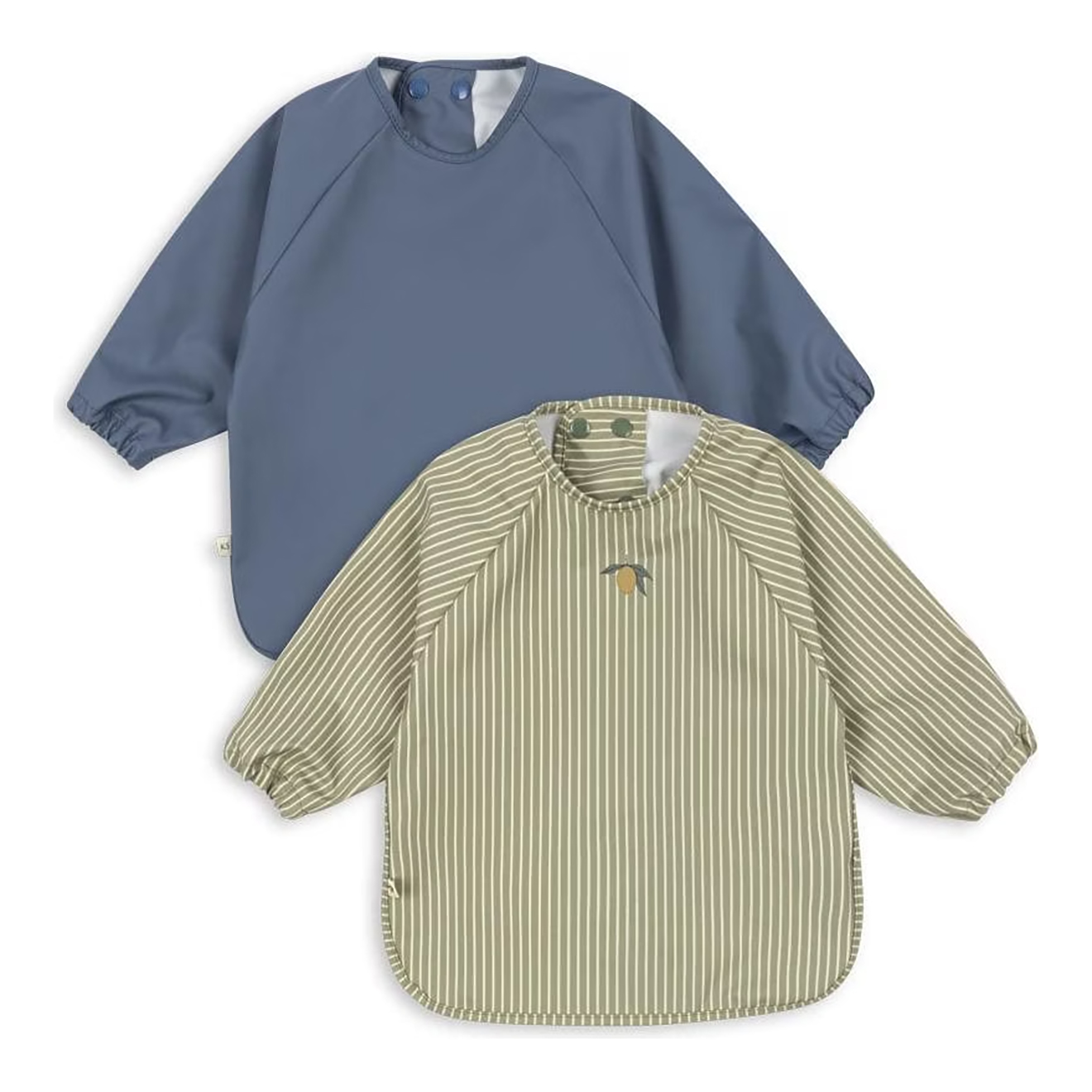 Lätzchen 2er Set Tea Stripe mit Ärmel 6-12 Monate