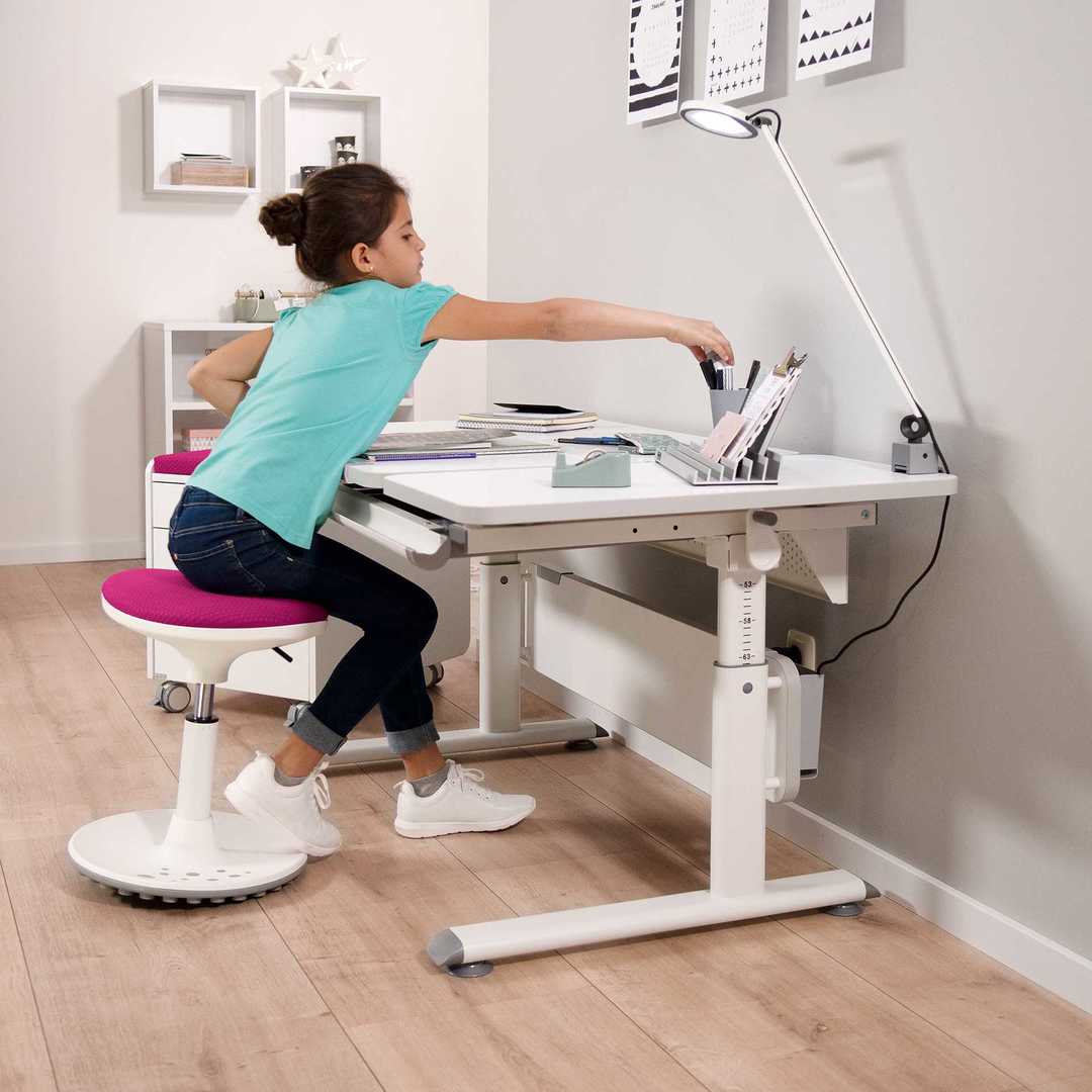 Drehstuhl Speedy Weiss, Brombeere #2