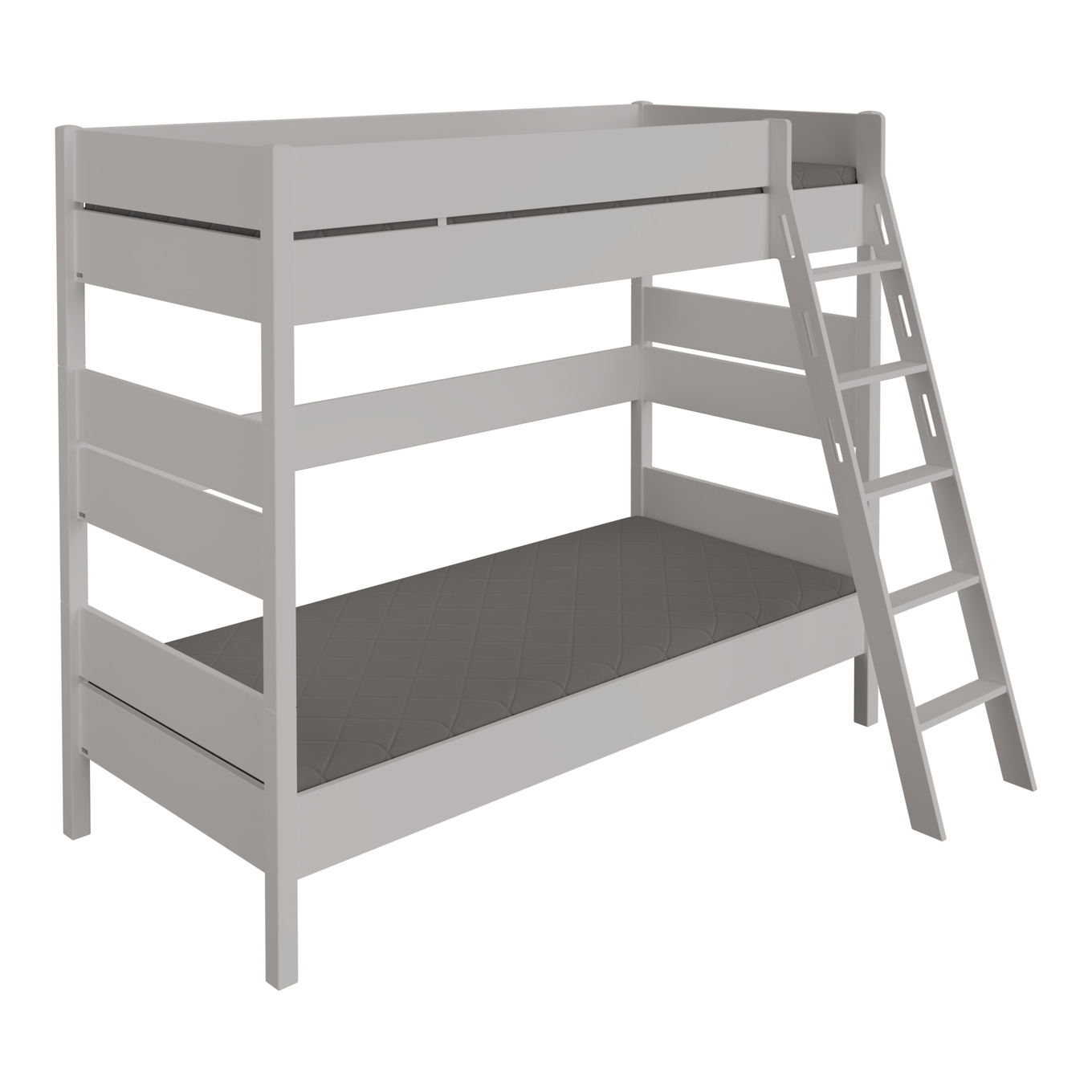 Hohes Etagenbett Tiago Grau, mit Schrägleiter, 90 x 200 cm
