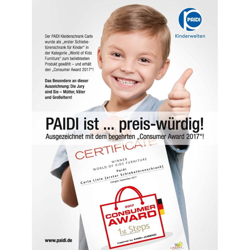 Kleiderschrank Carlo mit Schiebetüren Front Weiss 3