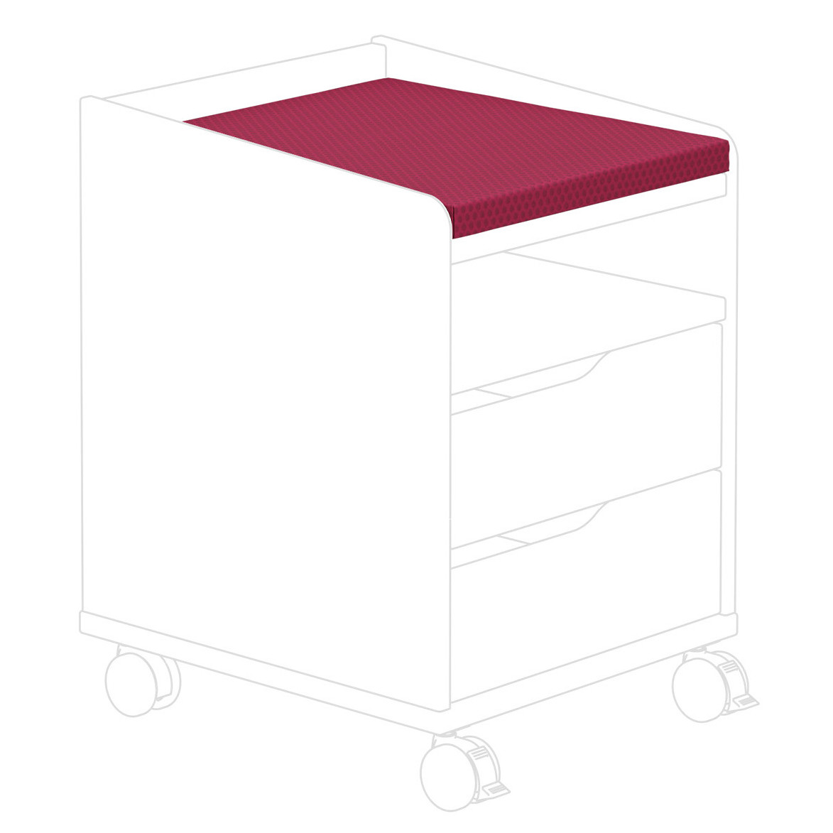 Sitzpolster für Rollcontainer 2S Brombeere