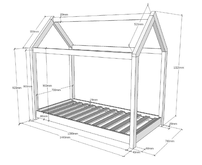 Hausbett Cabane Toddler Natur 4