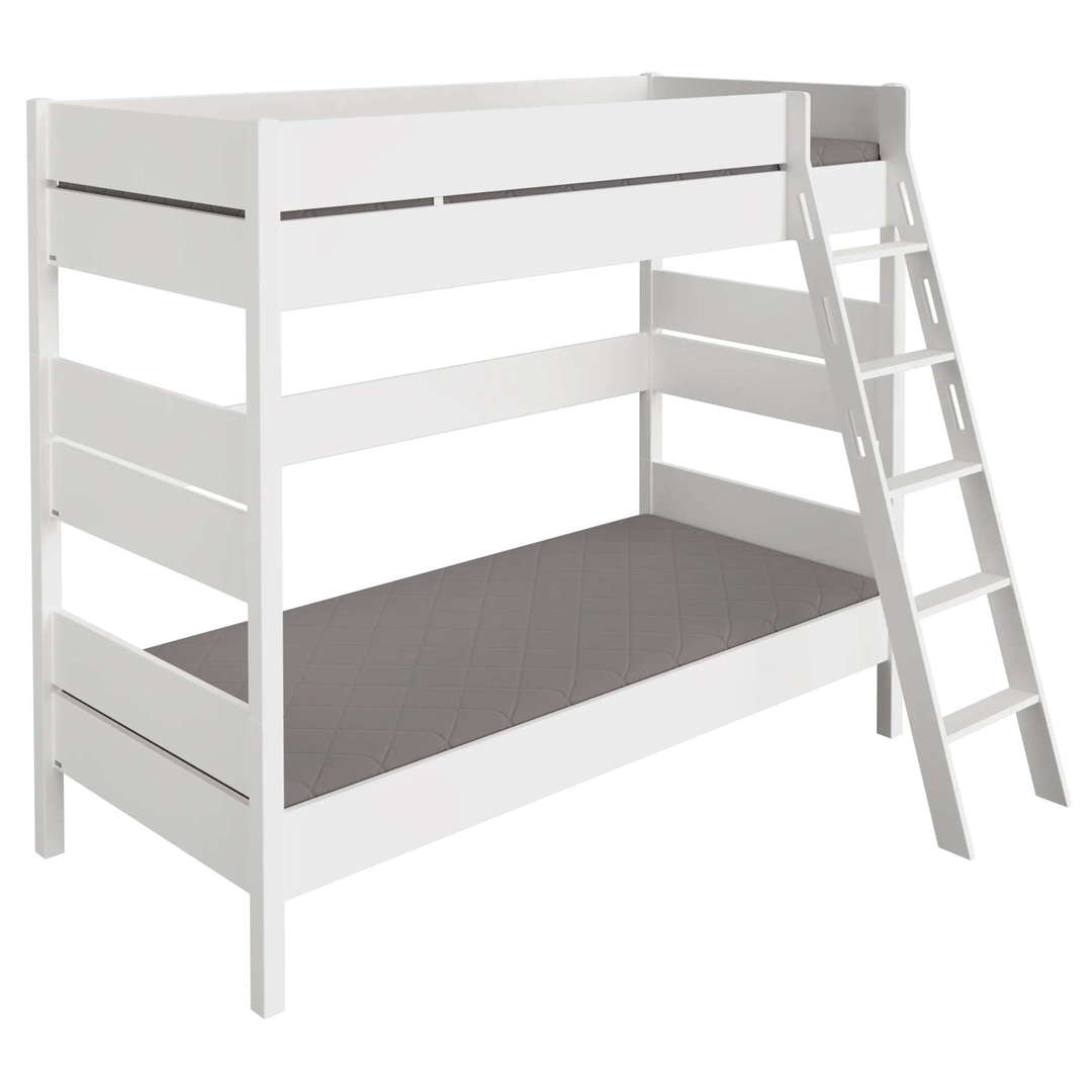 Hohes Etagenbett Tiago Weiss, mit Schrägleiter, 120 x 200 cm 1
