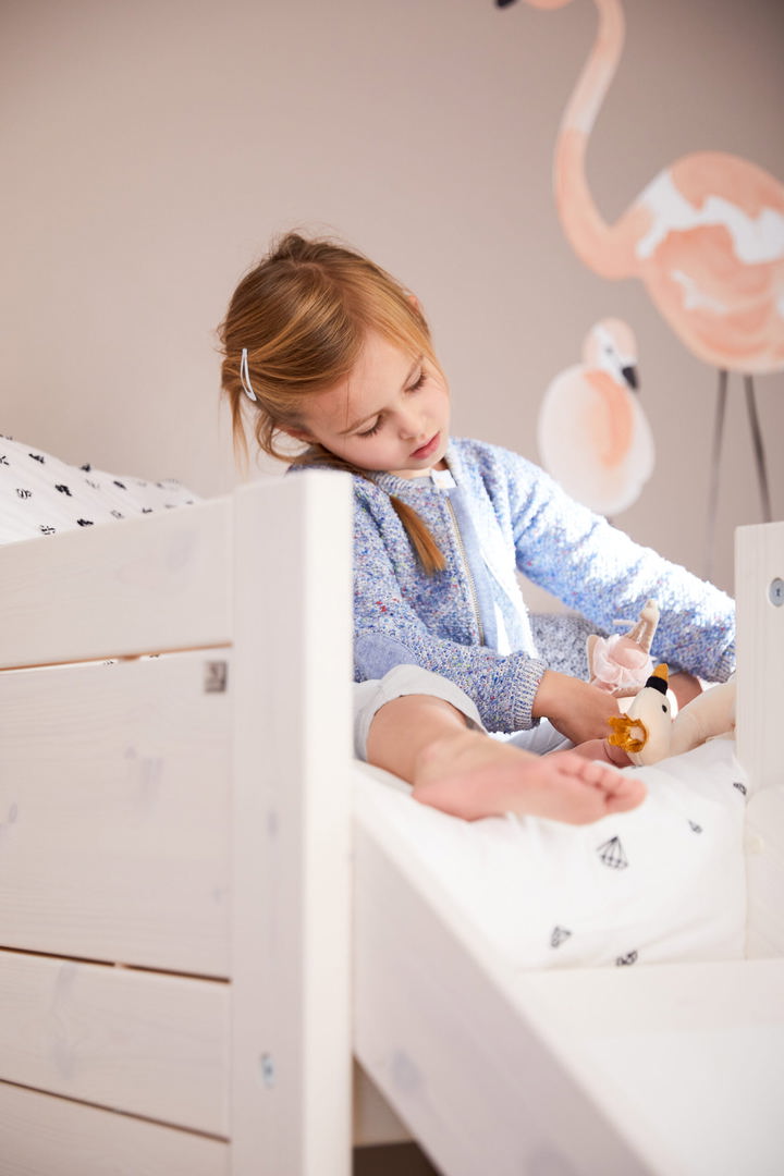 Kojenbett Climb & Slide Deluxe Lattenrost, Weiss lasiert 4