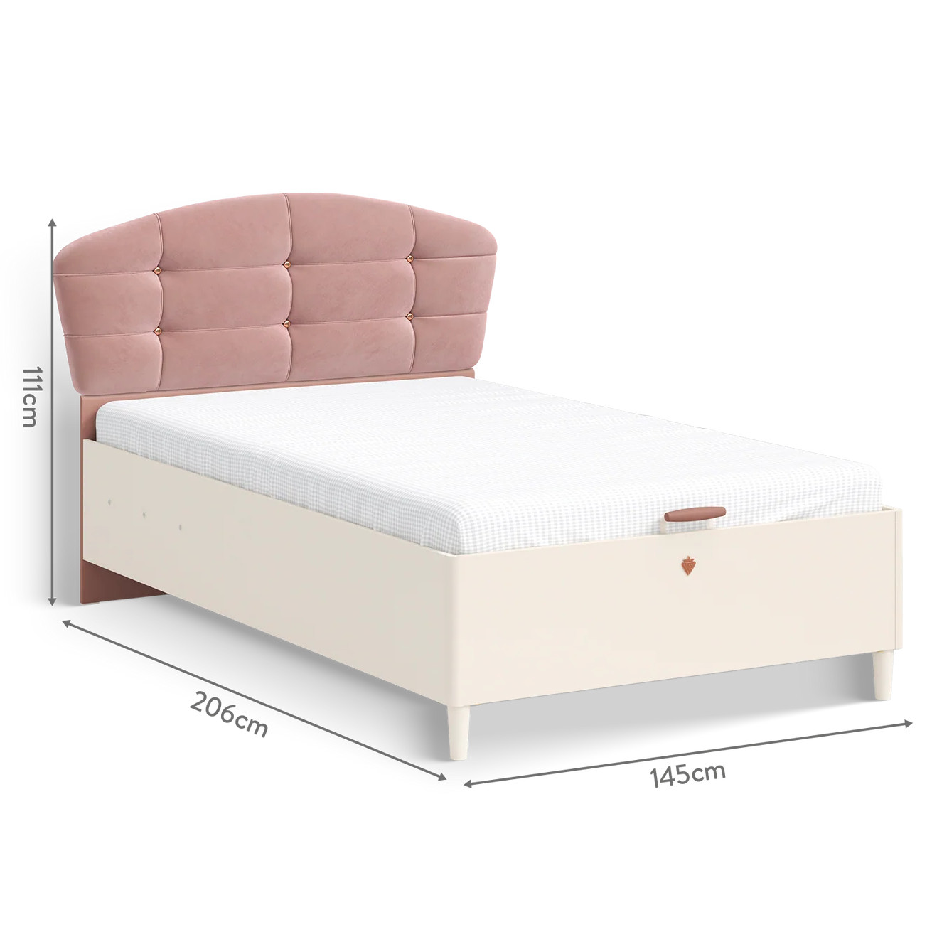 Bett Elegance  mit Stauraum, mit Kopfteil rund, 120 x 200 cm 4