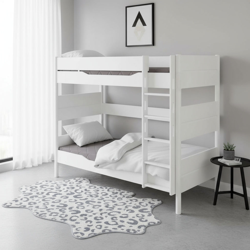 Etagenbett Ylvie mit gerader Leiter, Weiss, 90 x 200 cm 2