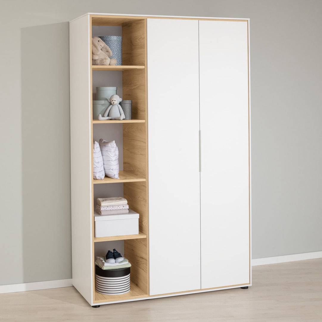 Kleiderschrank Lieven 2-türig mit 5 Fächer 3