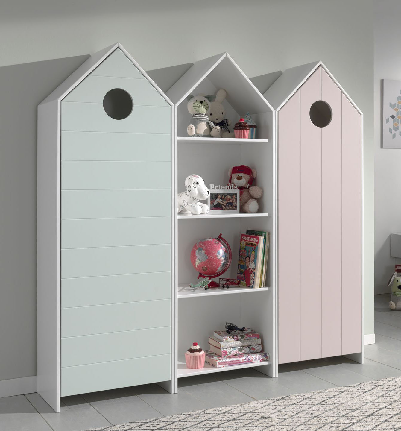 Regalschrank Casami 3-teilig Set Mint, Pink #2