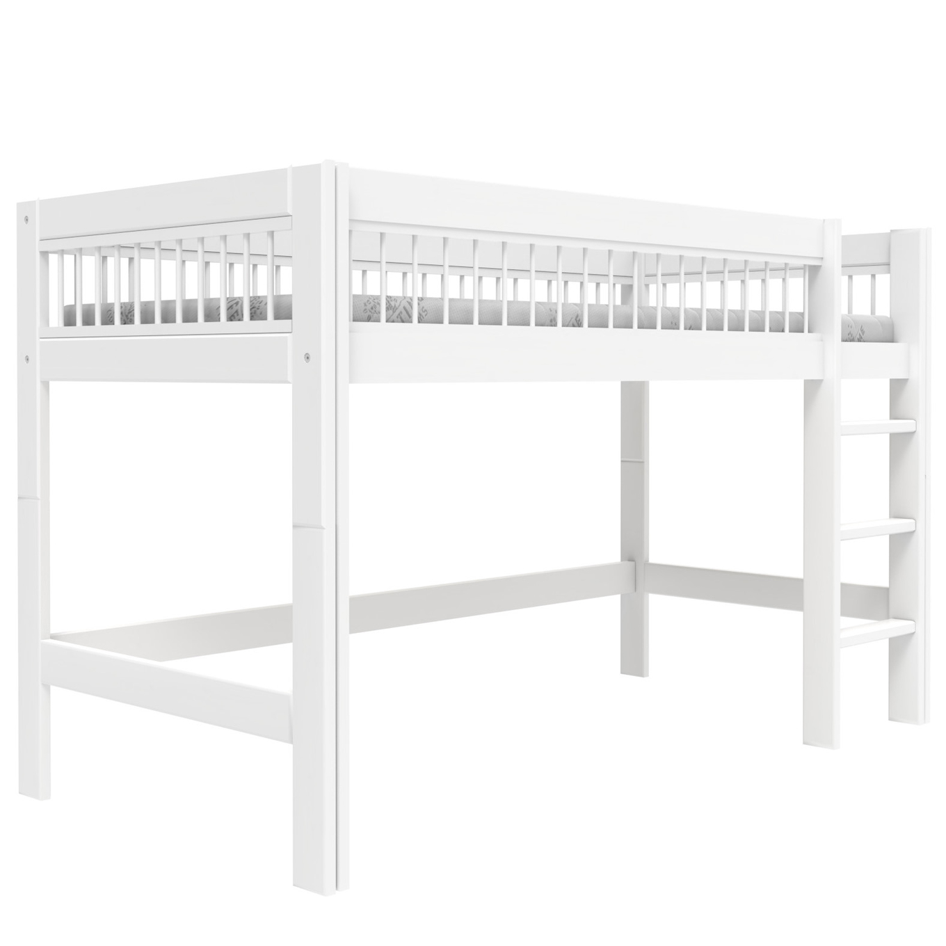 Halbhohes Bett Breeze Lifetime Rollrost, mit gerader Leiter