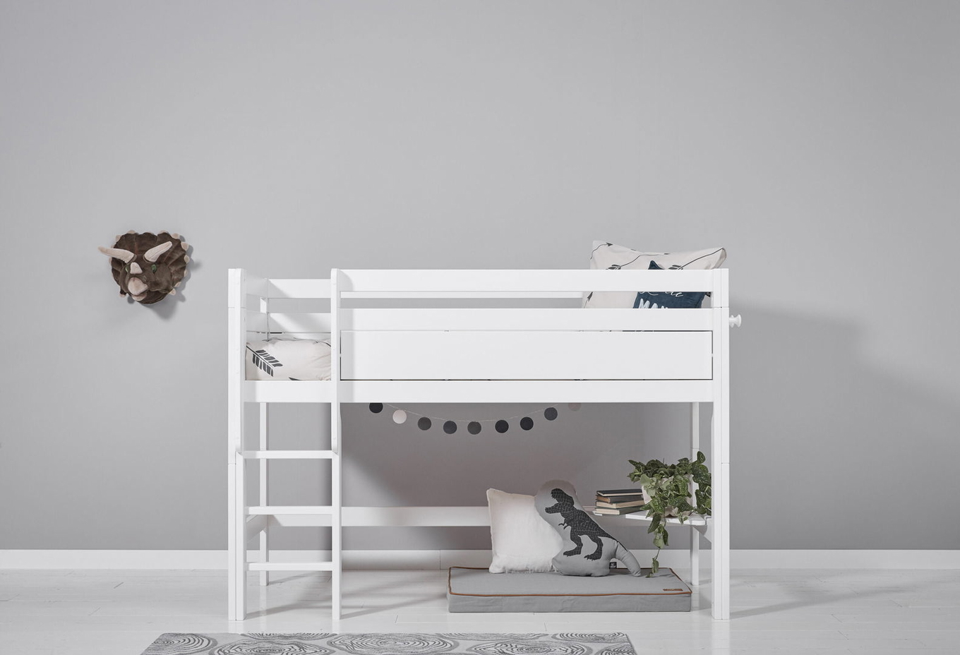 Halbhohes Bett Lifetime Rollrost, Weiss #2