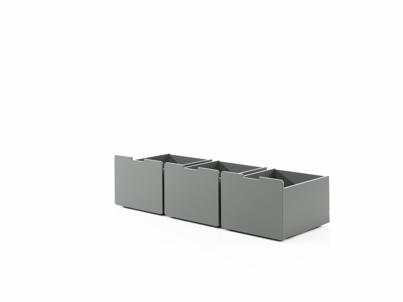 Bett Pino inkl. Hängeablage & Schubladen Set Grau 6