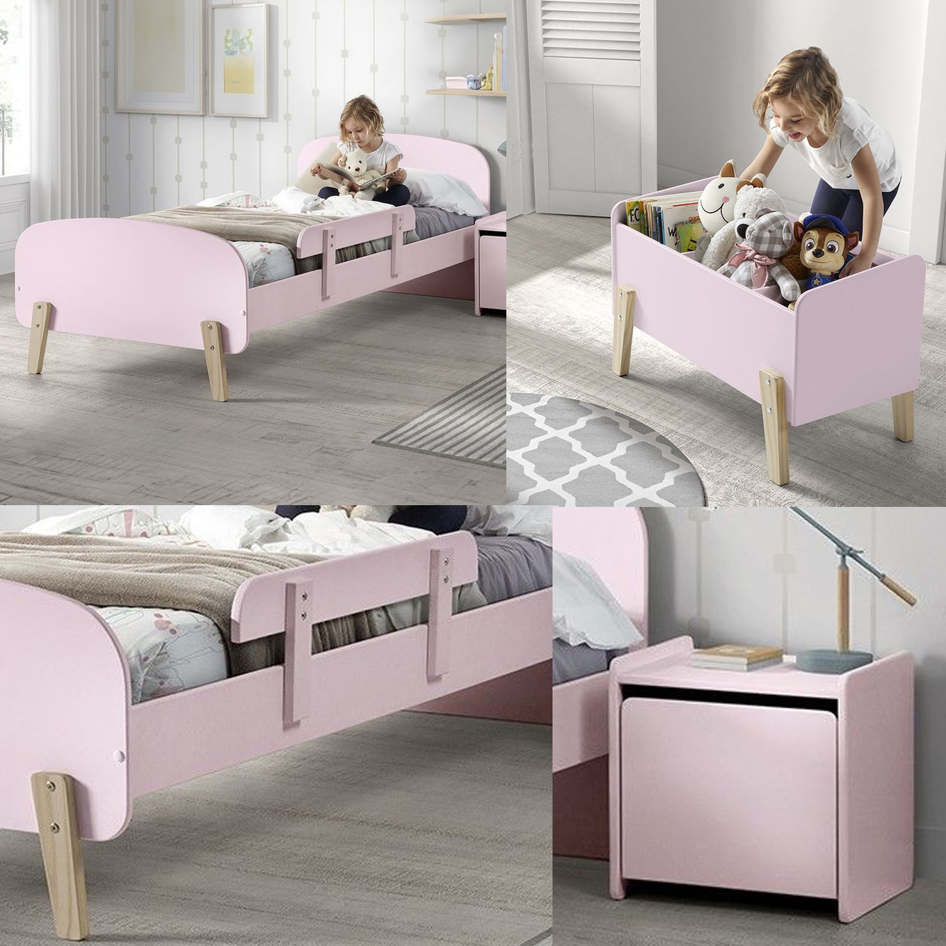 Kinderzimmer Kiddy 4-teilig Set B Rosa #2