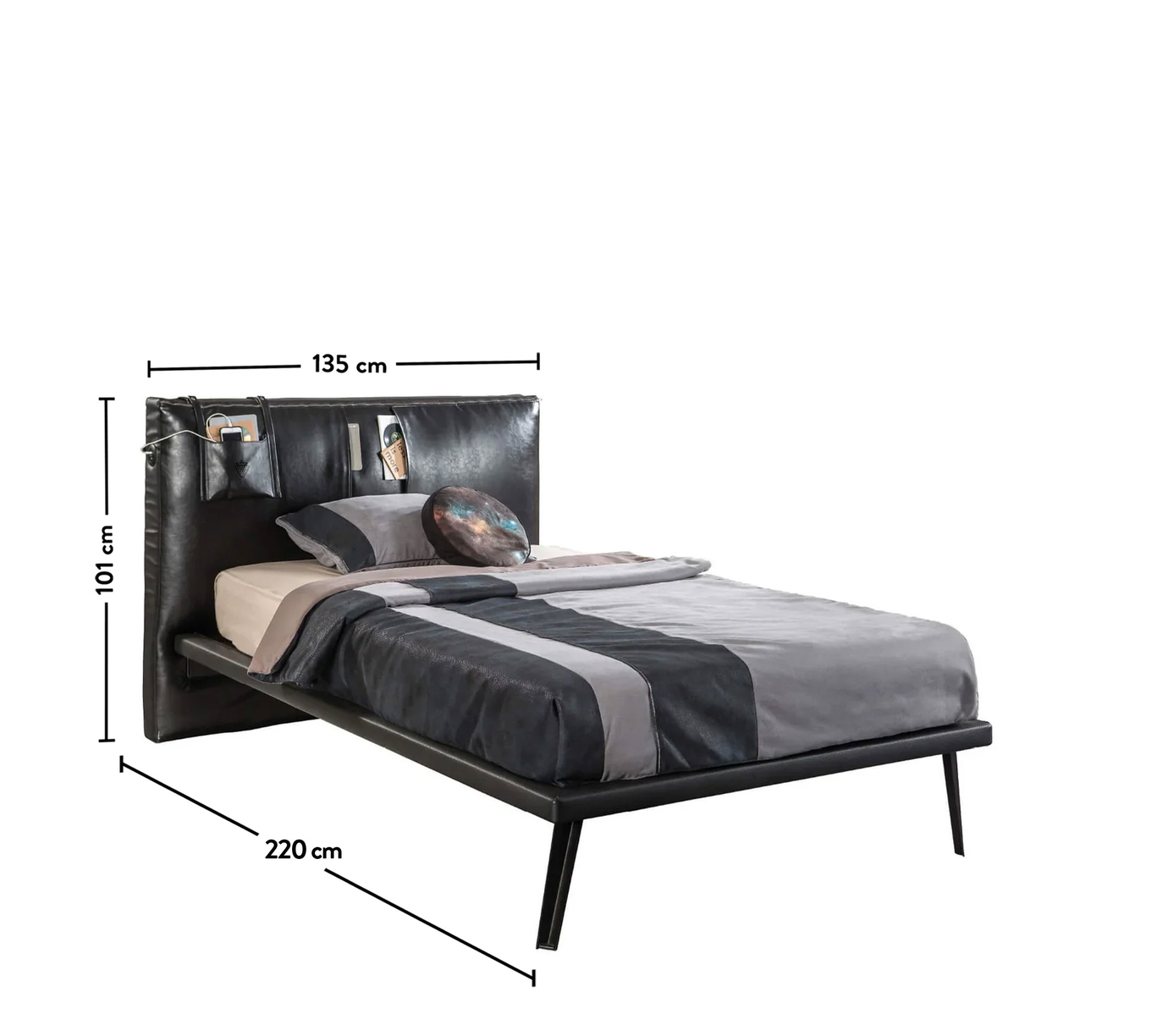 Bett Dark Metal Standard, 120 x 200 cm 3