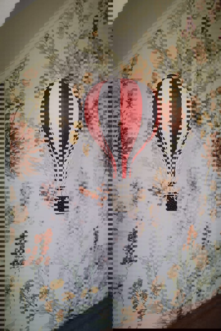 Deko Heissluftballon Weiss Rot S 2