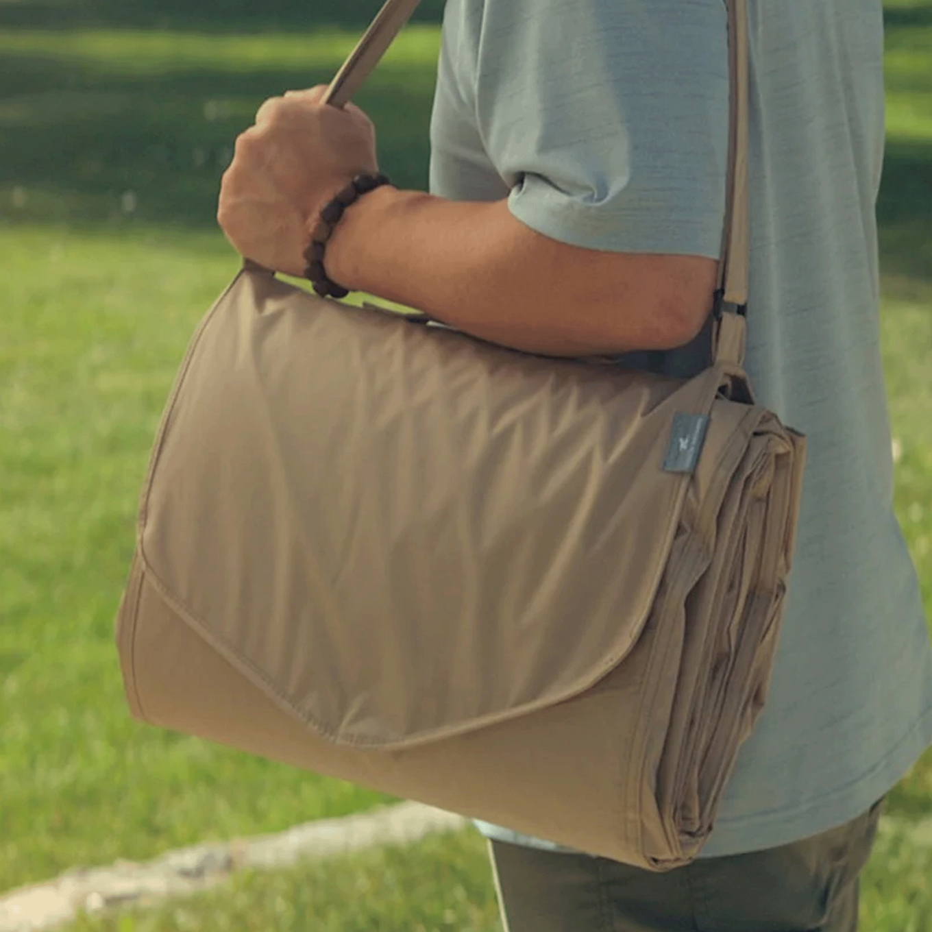 Picknick-Decke Beige Buffalo Check 152 x 152 cm 4