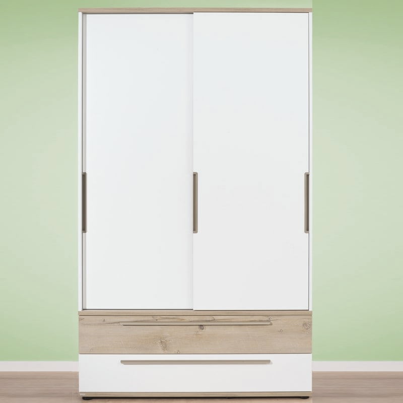 Kleiderschrank Carlo mit Schiebetüren Schmal Front Fichte #2