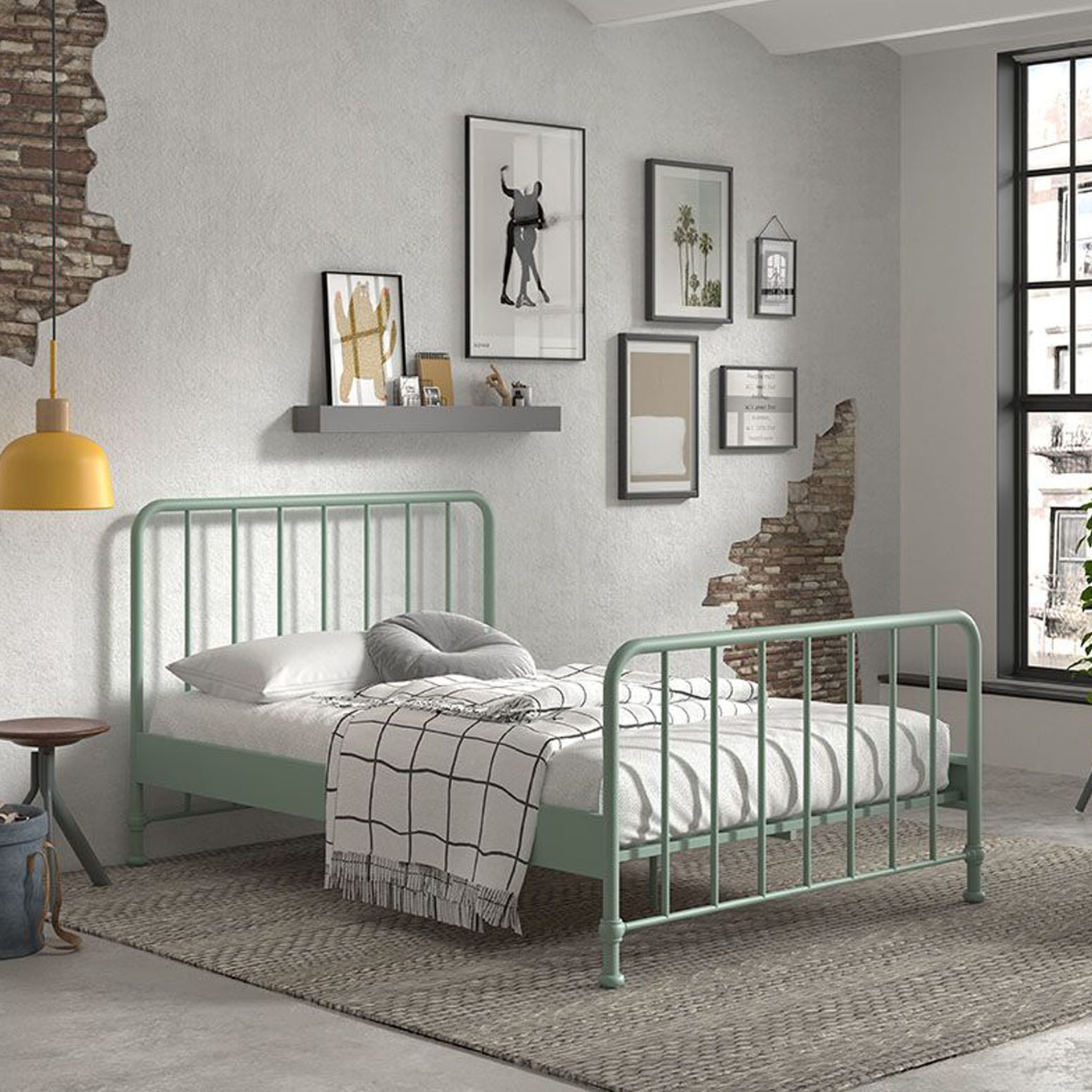 Metallbett Bronxx 140 Mintgrün #2