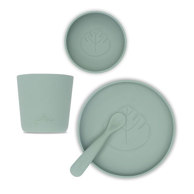 Geschirrset Silikon Ash Green 3