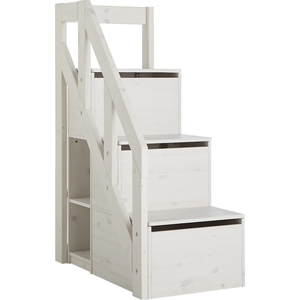 Treppe Lifetime für Halbhohes Bett Weiss lasiert