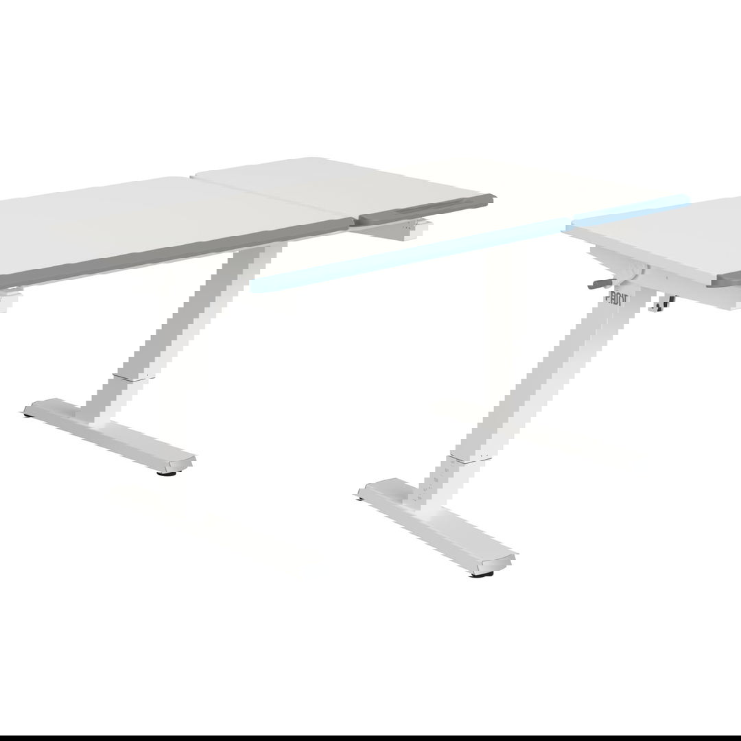 Schreibtisch Teenio 130 GT Weiss Platte Rechts Weiss, Hellblau