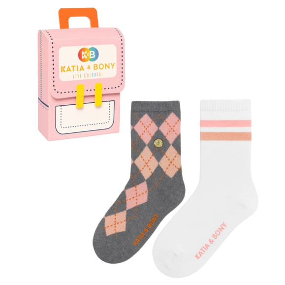 Socken Checked Girls 2er Set 5-8 Jahre