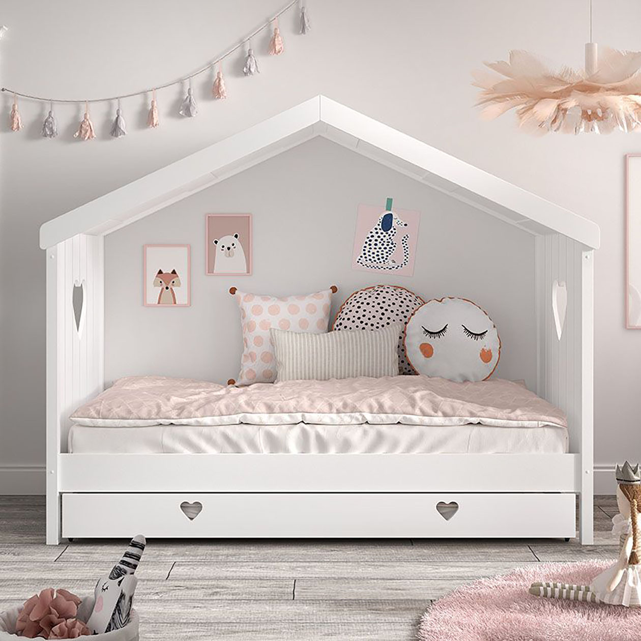 Hausbett Amori mit Rückwand inkl. Ausziehkasten Standard #2