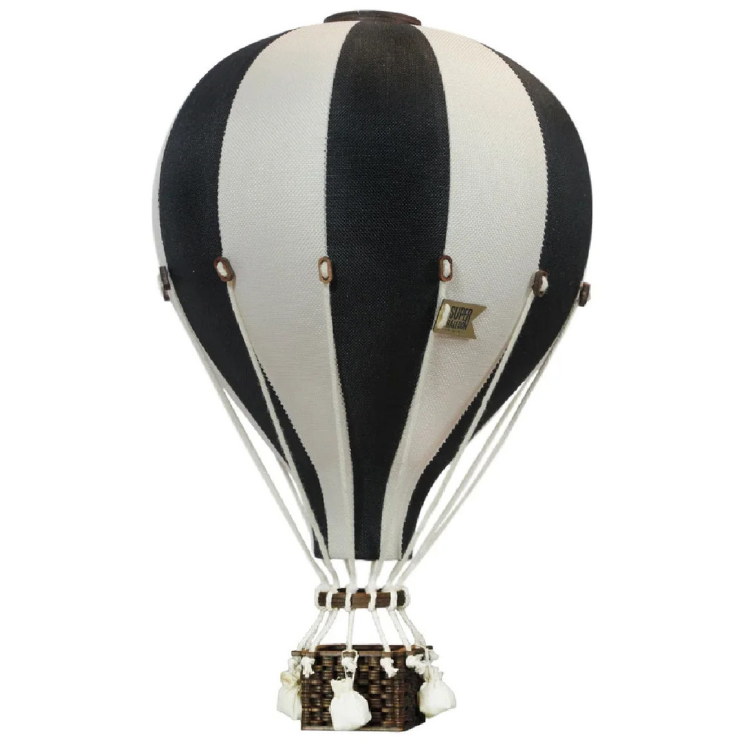 Deko Heissluftballon Schwarz Creme S