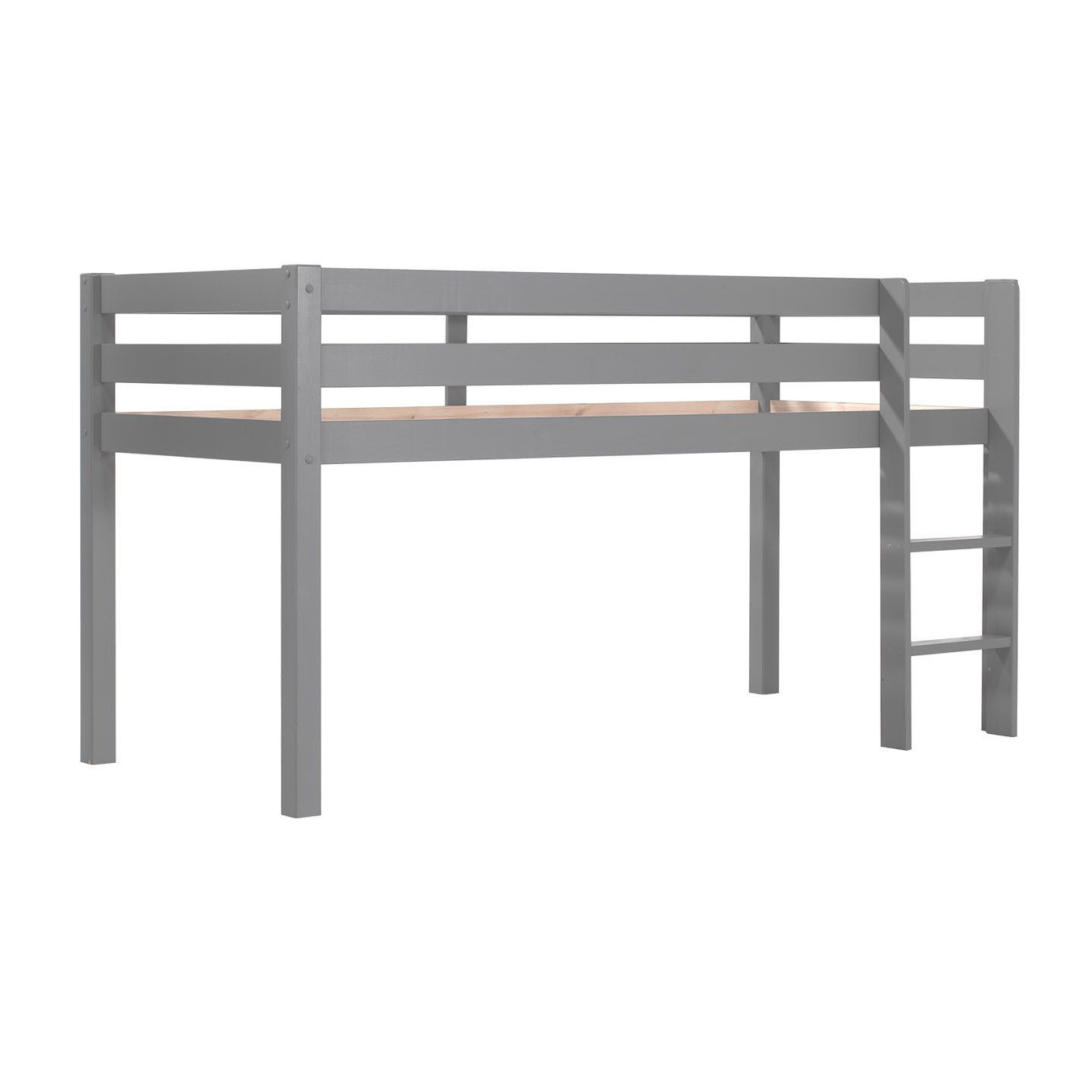 Halbhohes Bett Astro Grau, mit Spielvorhang und Betttaschen #2