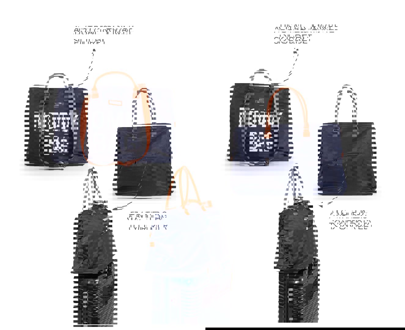 Mommy Bag Navy Weiss 10