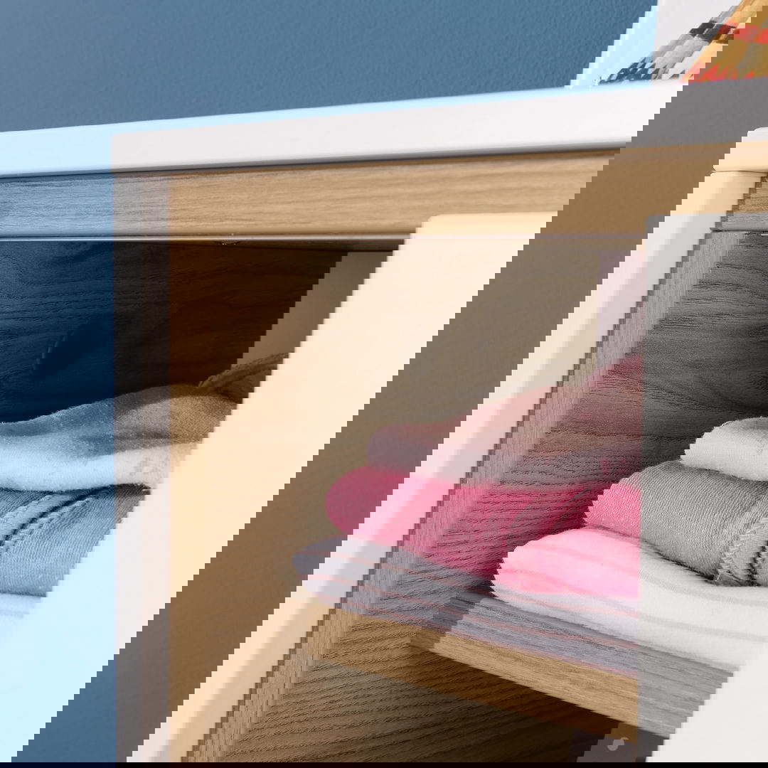 Wandregal Lieven mit Schiebetür Weiss, Holz 7