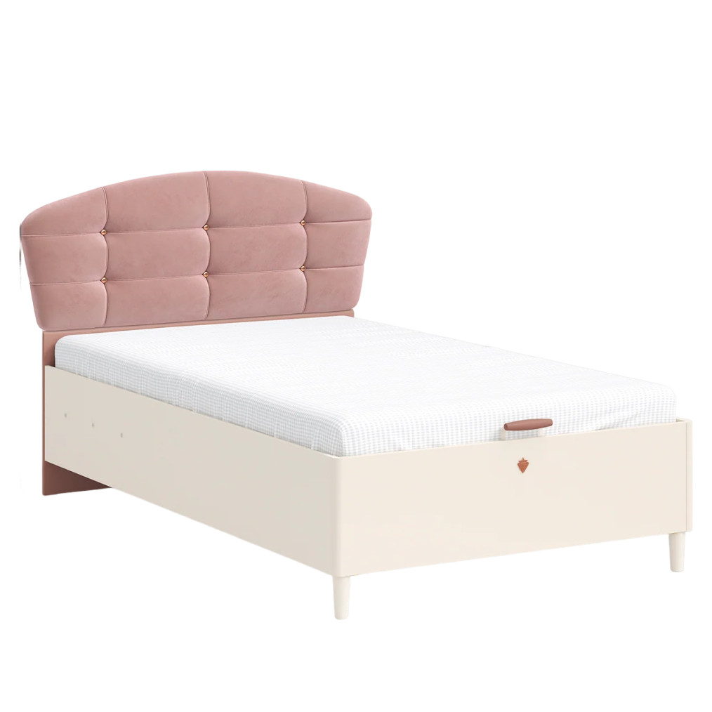 Bett Elegance  mit Stauraum, mit Kopfteil rund, 120 x 200 cm